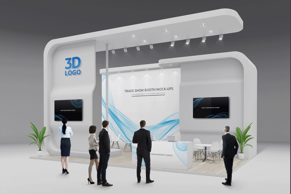 The counter table is also editable with smart layers as . 280 Best Trade Show Booth Mockup Templates Free Premium