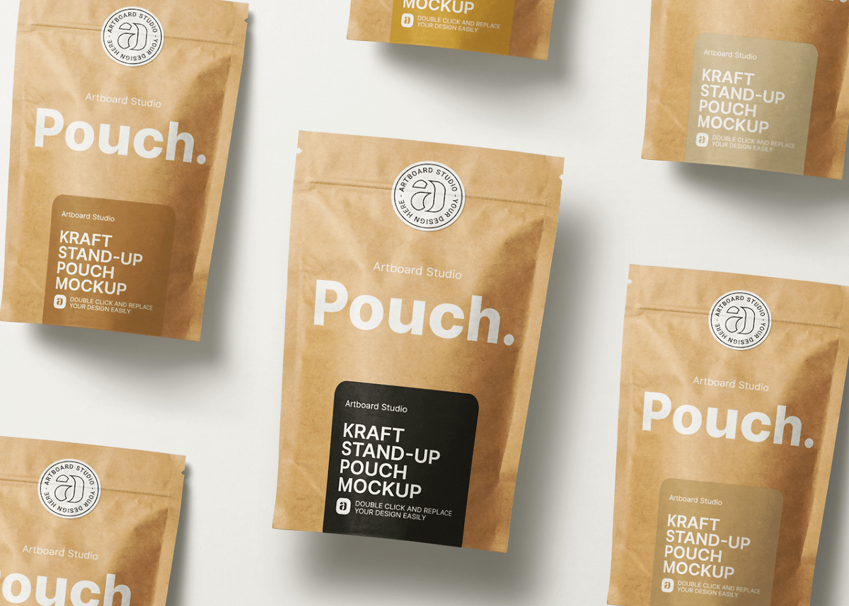 Free for commercial use high quality images Kraft Paper Stand Up Pouch Mockup