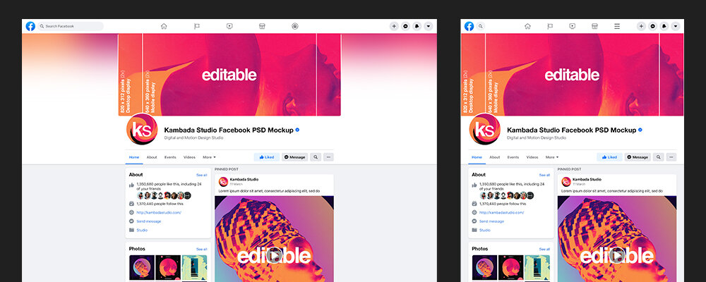 Just choose a mockup, upload your design and download your image without a watermark. Facebook Page Mockup Free Psd File Kambada Studio