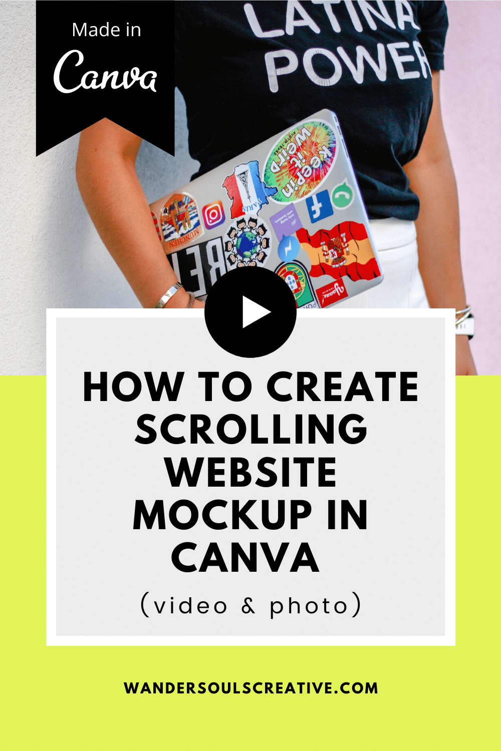 Showcase your work in video or gif and make your mockup live. How To Create Scrolling Website Mockup In Canva Video Photo Wandersouls Creative