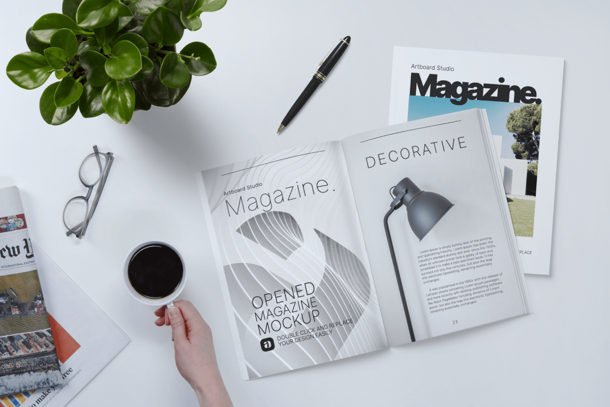 Choose from our carefully crafted free mockup templates, or start from scratch and design your own scene with our extensive library of items. Animated Magazine Mockup Template