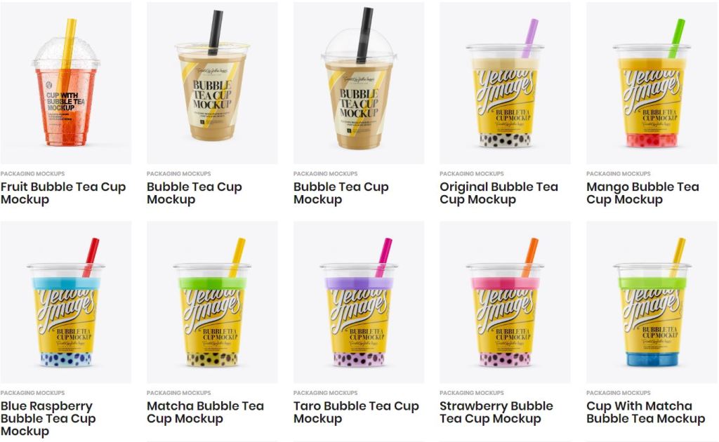 18+ Download Bubble Tea Mockup&nbsp;Psd