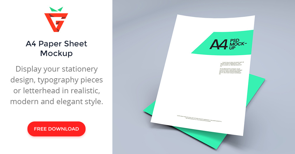 21+ Download A4 Paper Mockup Free&nbsp;Psd